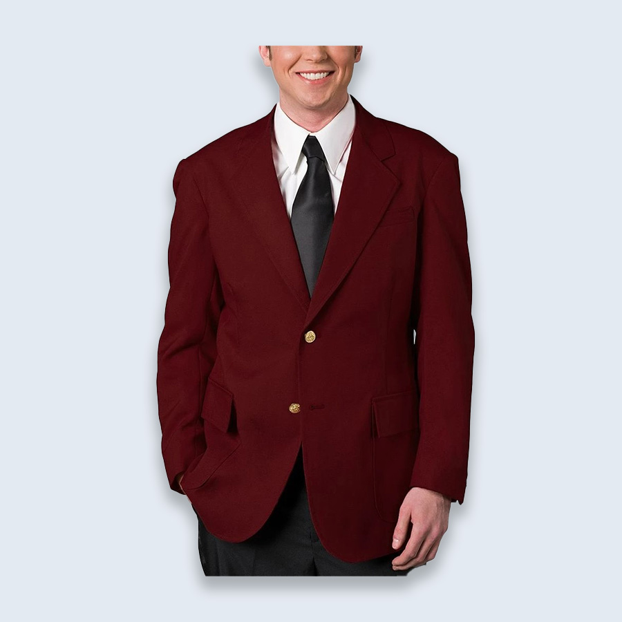 Men's Maroon Blazer with Gold Buttons