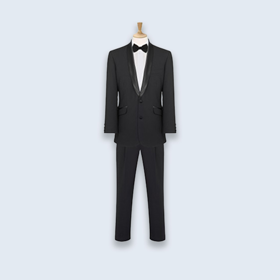 Men's Black Tuxedo Suit with Satin Lapel