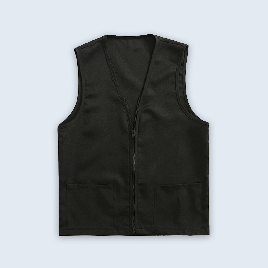 Supermarket Uniforms | Waist Coat | Black Contrast ZIP Vest