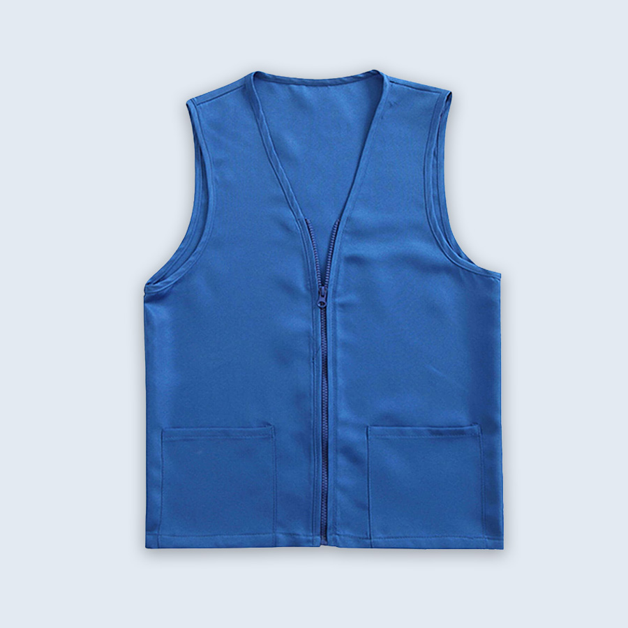 Supermarket Uniforms | Waist Coat | Royal Blue Contrast ZIP Vest