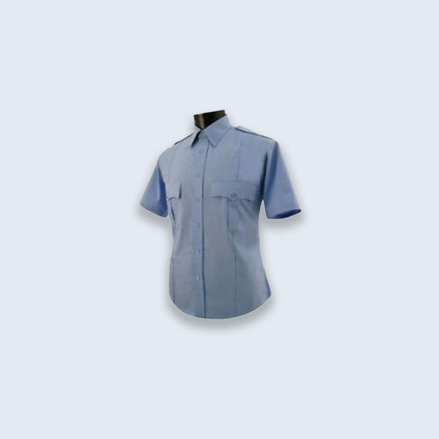 Short-Sleeve Security Uniform Shirt – Light Blue